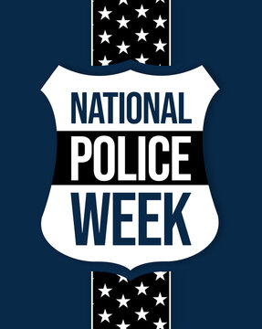 National Police week vertical background with stars and typography design. Celebrating police week with honor and respect, backdrop