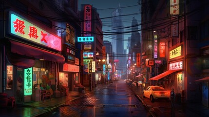 Fototapeta na wymiar Tokyo Gaming Art Game Environments Background