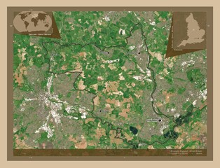 Erewash, England - Great Britain. Low-res satellite. Labelled points of cities