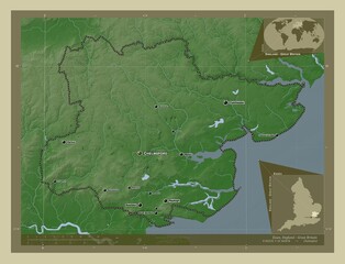 Essex, England - Great Britain. Wiki. Labelled points of cities