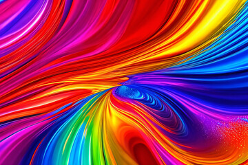 Playful strokes of paint, intermingling and creating a unique composition on canvas. Colorful mess, joy, freedom concept created with generative AI.