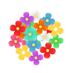 multi colored flower bush