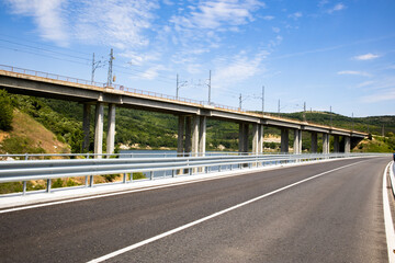 bridge over the river in the mountains