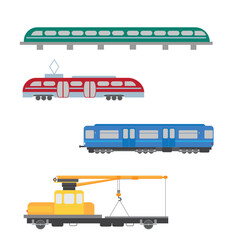 Transportation set. Vector trains illustration on white background.