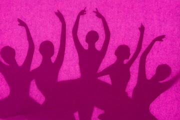 pink paper on machine cut ballerina glyphs or dingbats