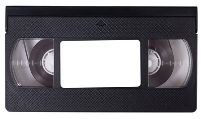 VHS cassette for recording videos on an isolated background.