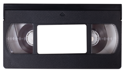 VHS cassette for recording videos on an isolated background.