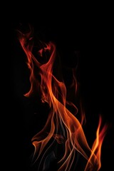 Flames on a distinct black background, Generative AI
