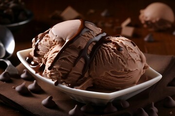 sweet, creamy  chocolate ice cream