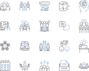 Gamification outline icons collection. Game, Play, Reward, Points, Quests, Leaderboard, Badge vector and illustration concept set. Achievement,Competition,Challenges linear signs