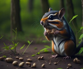 Cute chipmunk in the forest Eats 02
Created with a Generative Ai Technology