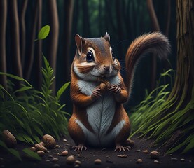 Cute chipmunk in the forest Eats 03
Created with a Generative Ai Technology