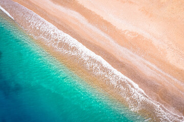 Turquoise beach in Croatia aerial view