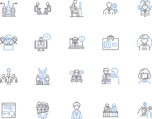 Career outline icons collection. Job, Career Path, Vocation, Profession, Livelihood, Employment, Occupation vector and illustration concept set. Calling, Line, Industry linear signs