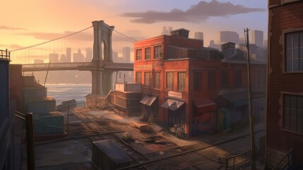New York Gaming Art Environments Background