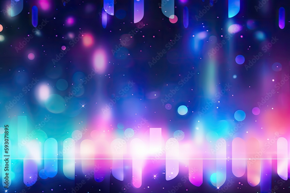 Poster vibrant and colorful abstract background with bokeh lights. generative ai