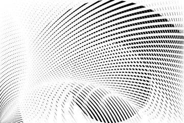 abstract halftone lines background, geometric dynamic pattern, vector modern design black and white texture
