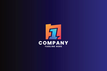 Fototapeta premium Number One Pro Logo Template 