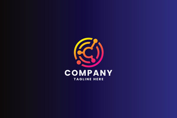 Crypto Tech Letter C Pro Logo Template
