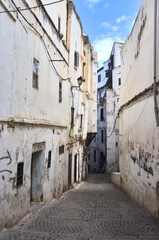 Fototapeta na wymiar Narrow streets of the old town of the Arab quarter called the kasbah in the capital of Algeria - Algiers