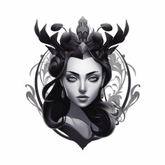 Fototapeta premium The Dark Queen vector illustration art