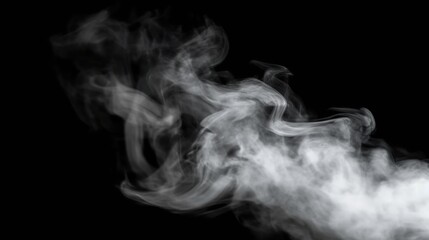 Smoke texture on distinct black background, Generative AI