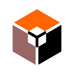 Abstract Icon in Hexagon Shape. Geometric Design Element. 