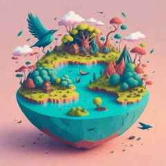 3D animated earth, Generative AI