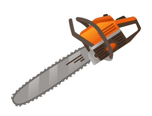 Gasoline chainsaw tool vector illustration isolated on white background