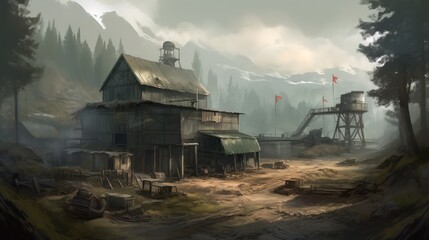 Fototapeta premium Military Game Art Environments Background
