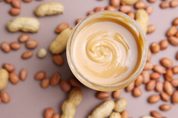 peanut butter on a colored background