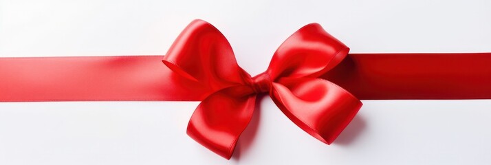 Red bow on a white background. Generative AI