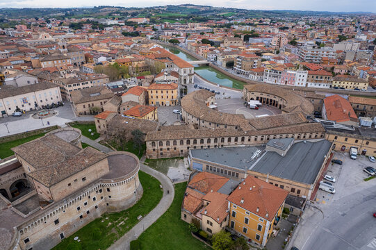 Aerial view of Italian town Senigallia