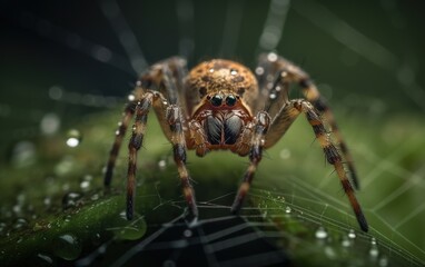 Fototapeta premium spider on the web. Generative AI