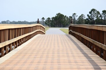 Gray and brown bridge. Generative AI