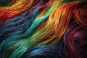 A Burst of Colourful Creativity: An Abstract Design of Intricate Fibre Threads and Lines on a Textured Background: Generative AI