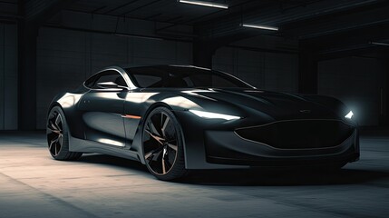 Obraz na płótnie Canvas A New Luxury Sports Car for Leasing: Feel the Power and Style of a Modern, Fast Coupe with Stylish Black Detailing, Generative AI