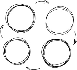 Scribble Round Chart Infographic With Arrows