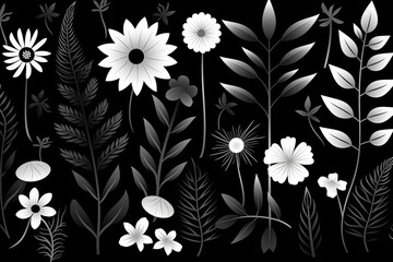 colorful bouquet of flowers on a dark background. Generative AI