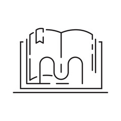 Reading book line icon. Info and Help Desk Related Contains Manual, Guide. Webinar education and development. Black vector symbols isolated on white