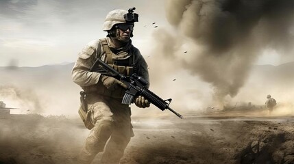 Naklejka premium Battlefield Generative AI