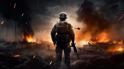 Naklejka premium Battlefield Generative AI