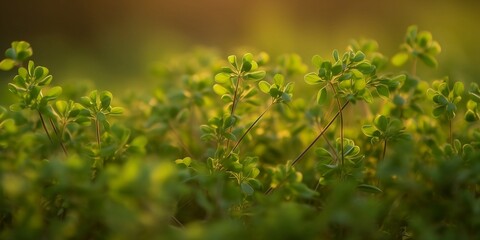 Alfalfa Plant, Blurry Closeup Photo