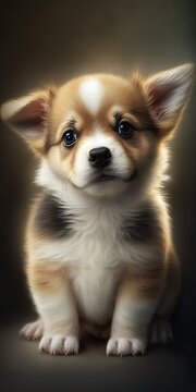 Cute adorable small puppy background. Generative AI