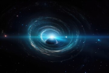 between-stars distance a black hole singularity and a futuristic depiction of a black hole. Generative AI
