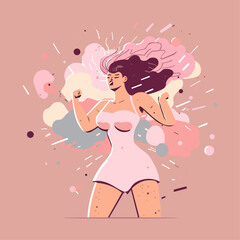 Female energy download illustration. Strong willed woman. The power of women. Women's strength and superpowers. independent woman