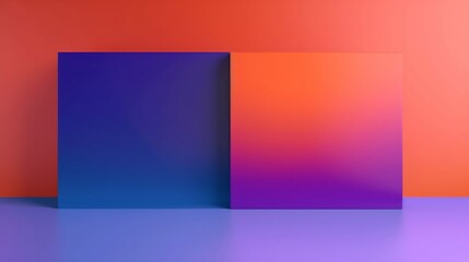 two tone orange and purple and blue gradient background. generative AI