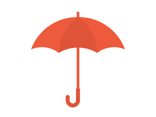 シンプルな雨傘アイコン：赤