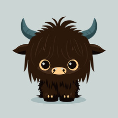 Cute yak vector