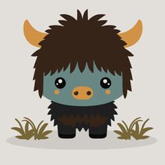 Cute yak vector